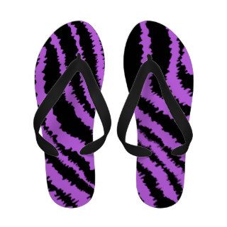 Purple and Black Zebra Print Pattern. Flip Flops