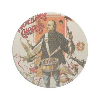 Vintage Magic Poster; Magician Chung Ling Soo Drink Coasters