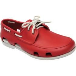 Men's Crocs Beach Line Boat Shoe True Red/Pearl White Crocs Loafers