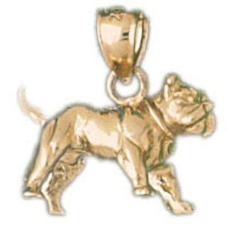 14K Yellow Gold Bulldog Pendant Jewelry