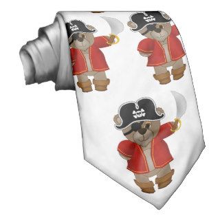 Cute Little Pirate Captain Teddy Bear Cartoon Neckwear