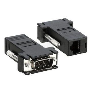 SODIAL(TM) 2 Black VGA Extender Adapter To CAT5/CAT6/RJ45 Cable Computers & Accessories