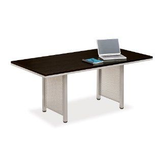 72" W x 36" D Conference Table Espresso Wenge Laminate Top/Brushed Nickel Base 