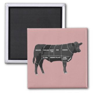 Beef Meat Cuts Guide Chart Fridge Magnet