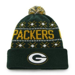Green Bay Packers "TipOff" Beanie Hat with Pom   NFL Cuffed Winter Knit Toque Cap  Sports Fan Baseball Caps  Sports & Outdoors