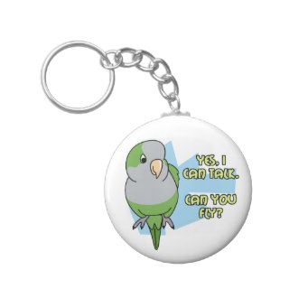 I Can Talk Quaker Parakeet Keychain
