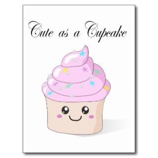cute as a cupcake postcard (kawaii)