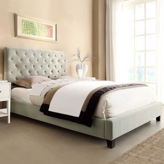 Sophie Taupe Velvet Tufted Full size Bed Beds