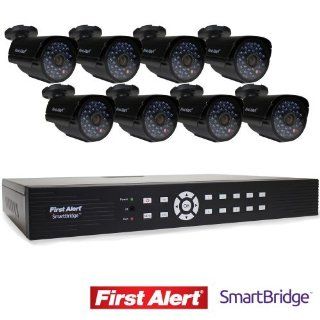 First Alert SmartBridge DVR Video Security System, 16 Channel and 8 Night Vision 560 TVL Cameras (DCA16810 560BB)