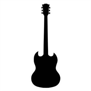 Repositionable Electric Guitar (SG) Chalkboard Wall Sticker   Regular (576 x 188 mm) Decal   Childrens Dry Erase Boards