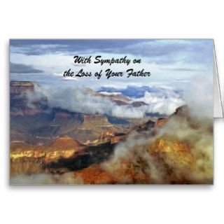 With Sympathy Loss of Father, Grand Canyon Clouds Greeting Cards