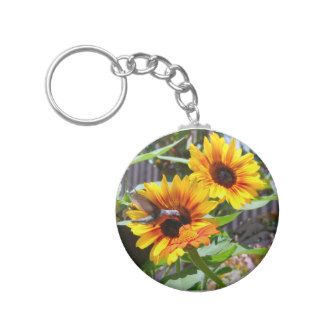 Hummingbird and Sunflowers Key Chain