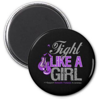 Fight Like a Girl Boxing   Domestic Violence Fridge Magnets