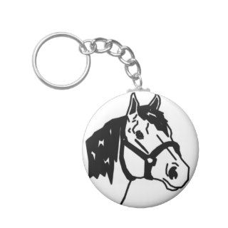 line art horse key chain
