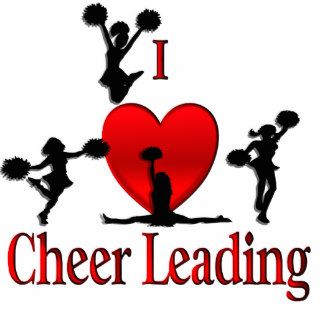 I Heart Cheer Leading Photo Cut Out