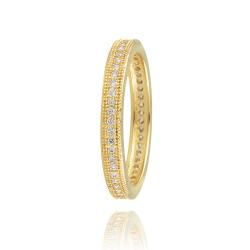 Icz Stonez 18k Yellow Goldplated Stackable Cubic Zirconia Eternity Ring ICZ Stonez Cubic Zirconia Rings