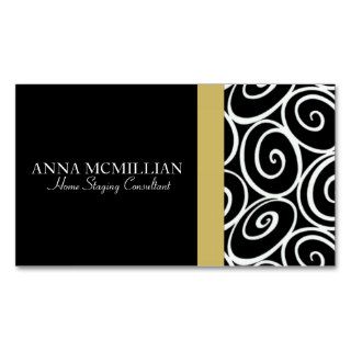 Black and white with Gold Accents Home Staging Business Card