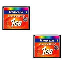 Transcend 1 GB 133X Compact Flash Cards (Case of 2) Transcend Compact Flash Cards
