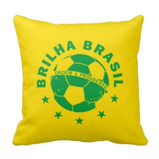 Brilha Brasil   Brazilian Soccer Throw Pillow