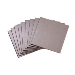 Aspect 4 in. x 4 in. Metal Backsplash Tile in Course Stainless (9 Pack) A22 50