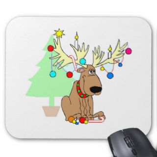 Funny Christmas Reindeer Dog Mousepad