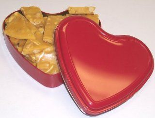 Scott's Cakes Peanut Brittle in a 9" Heart Shape Tin  Candy Brittle  Grocery & Gourmet Food