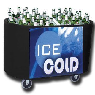 Black Texas Tanker 1060 Portable Insulated Ice Bin / Beverage Cooler / Merchandiser with Two Compart   Ice Cooler, Ice Chest