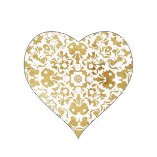 Vintage Inspired Pretty Gold White Lace Pattern Stickers