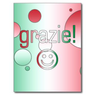 Italian Gifts  Thank You / Grazie + Smiley Face Post Card