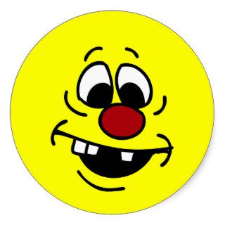 Goofy Smiley Face Grumpey Stickers