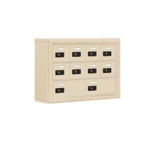 Salsbury Industries 19000 Series 30.5 in. W x 20 in. H x 6.25 in. D 8 A / 2 B Doors S Mounted Resettable Locks Cell Phone Locker in Sand 19035 10SSC