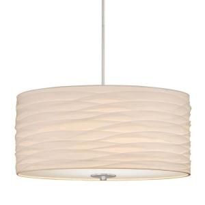Laura Ashley Nia 20 in. Brushed Nickel Pendant with Shade PXS266