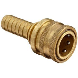 Dixon 6ES6 B Brass Quick Connect Hydraulic Fitting, Coupler, 3/4" Straight Coupling, 3/4" Hose ID Barbed