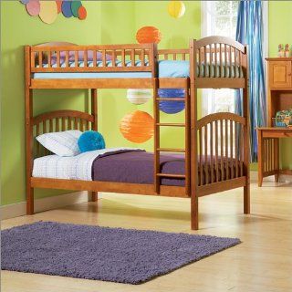 Twin over Twin Atlantic Furniture Richmond Style Bunk Bed in Caramel Latte Home & Kitchen