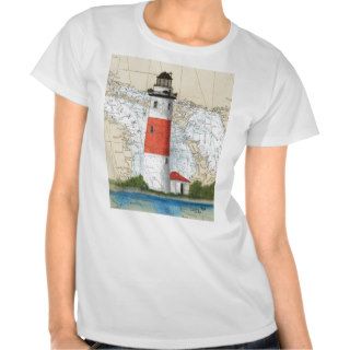 Middle Island Lighthouse MI Nautical Chart Peek A Tshirt