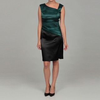 Ellen Tracy Women's Green/ Black Pleated Dress Ellen Tracy Evening & Formal Dresses