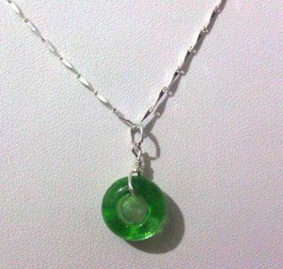 Scalar Quantum Energy Balance Pendant Sterling Silver Necklace Green Crystal  Other Products  
