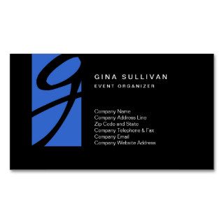 Color Tab Monogram Event Organizer Business Card