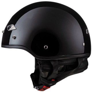 LS2 Helmets HH568 Half Helmet (Solid Gloss Black, Small) Automotive