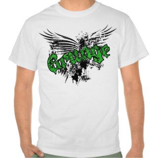 Black and Green Grunge Splatter wings (Horizontal) Tee Shirts