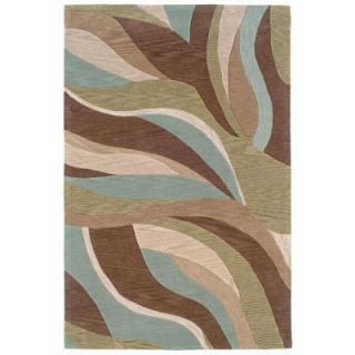 LR Resources Free Flowing Abstract Design, Blue and Brown Color 7 ft. 9 in. x 9 ft. 9 in. Indoor Area Rug LR20539 BLBW810