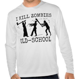 Funny Retro Old School Zombie Killer Hunter T shirts