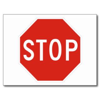 Stop Street Road Sign Symbol Caution Traffic Postcard