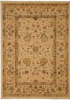 Safavieh STH568A Stately Home Collection New Zealand Wool Area Rug, 9 Feet by 12 Feet, Ivory and Gold   Handmade Rugs