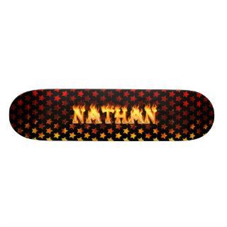 Nathan skateboard fire and flames design.