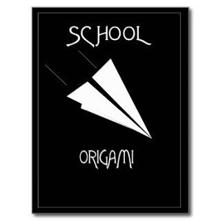 School Origami Postcard