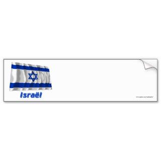 Drapeau Israël avec le nom en français Bumper Sticker