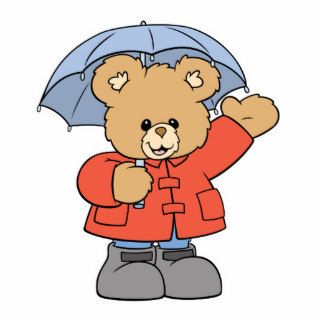 Cute Rainy Day Bear Cut Out