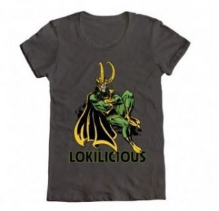 Marvel Loki Kawaii Lokilicious Juniors Charcoal T Shirt Clothing