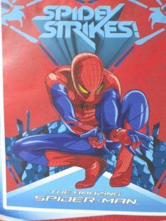 Spiderman Strikes Twin Raschel Printed Blanket 59"x79"   Bed Blankets